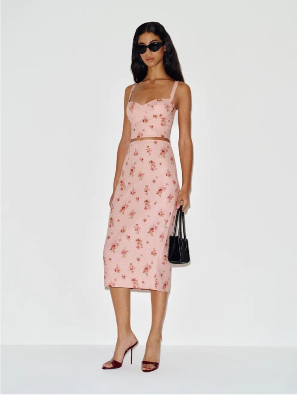 Reformation Fontana Linen Two Piece Pink - Size 4